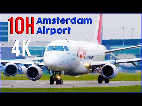 10 Hours Plane Spotting at Amsterdam Airport AMS - 4K