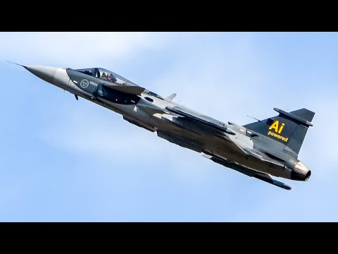 SAAB JAS 39E Gripen mit KI-Antrieb von Swedish Air auf der RIAT 2025