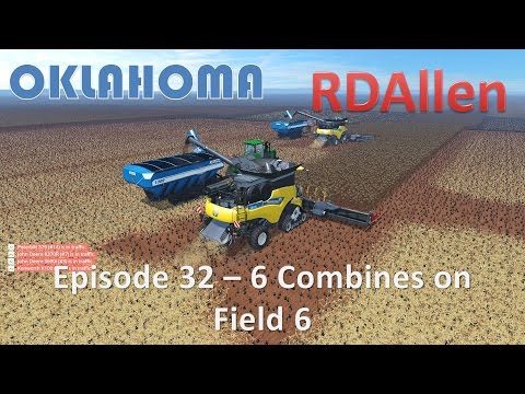 Farming Simulator 15 Oklahoma E32 - 6 Combines on Field 6