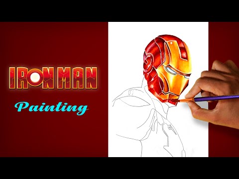 Ironman painting/How To Draw Ironman/Drawing Marvel Character/Ironman Coloring/Poster Color Painting