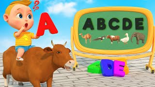 Find The Missing Letters With Animals - Funny Game With Alpaca, Bird, Cow, Duck | 3D Cartoon
