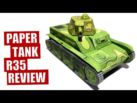 Paper tank easy model Renault R35 tank WW2, DIY papercraft tank or cardboard tank model