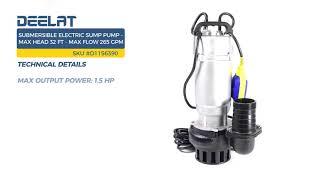 Submersible Electric Sump Pump - Max Head 32 FT (10 M) - Max Flow 265 GPM (60 m3/H)
