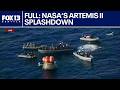FULL: Artemis II splashdown after moon mission