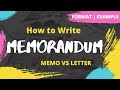 Memorandum How To Write A Memorandum Memorandum Vs Letter Example Exercise Business Memo