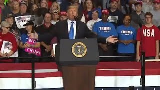 Trump says at rally that media is partially to blame for nation&#39;s divide