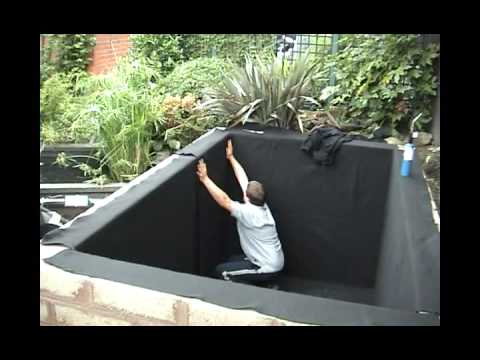 Pond liner installation video from QBS Butyl (UK)