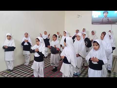 Little girls practicing and learning myself and introduction in english