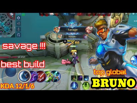 SAVAGE!!! TOP GLOBAL BRUNO BEST BUILD GOLD LANE TERSAKIT TERBARU 2022 #mlbb #mobilelegends #GGgaming