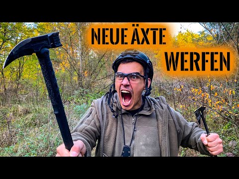 TAKTISCHE ÄXTE WERFEN! | Wurf-TEST im CAMP | Survival Mattin