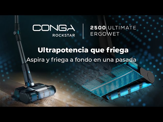 Cecotec Conga Rockstar 2500 Ultimate ErgoWet Aspirador Escoba sin Cables 29.6V video