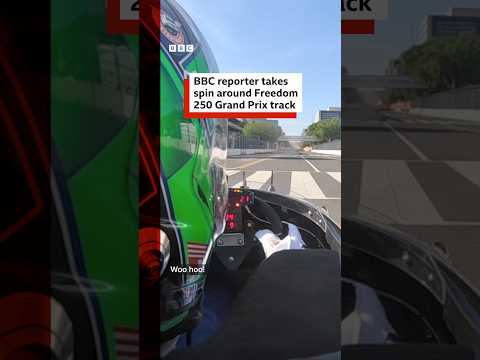 BBC reporter takes 180mph spin around Freedom 250 Grand Prix track. #BBCNews