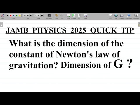 JAMB Physics: Dimension of the Constant of Newton's Law of Universal Gravitation. #excellenceacademy