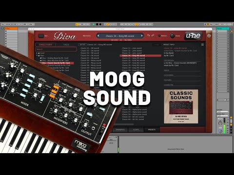 Moog Sound with u-he Diva (No Talking) | Virtual Analog Synth Demo