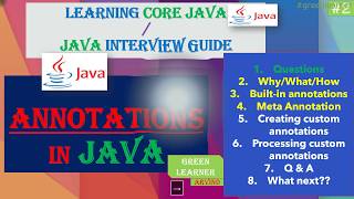 2 Annotations In Java || Built in Annotations In Java || Meta Annotations || Green Learner
