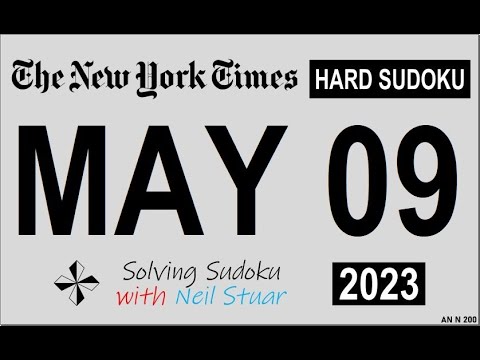 NYT HARD SUDOKU May 09, 2023