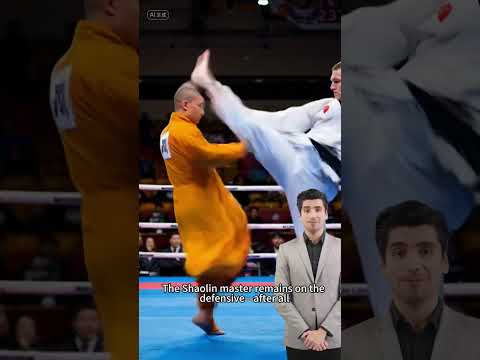 Shaolin master challenges karate champion,He used all his strength. #fighting  #kungfu #shaolin