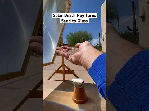 Giant lens from old TV melts sand into glass #physics #science