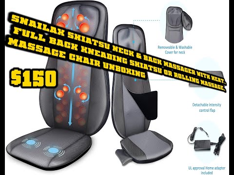 Snailax shiatsu Neck & Back Massager with Heat, Full Back Kneading unboxing and use it