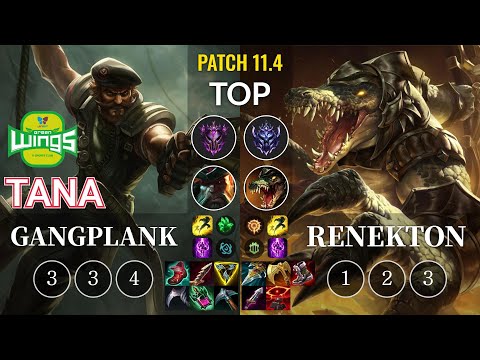 JAG TaNa Gangplank vs Renekton Top - KR Patch 11.4