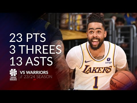 D'Angelo Russell 23 pts 3 threes 13 asts vs Warriors 23/24 season