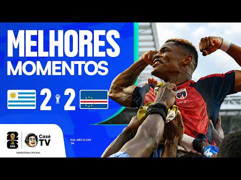 MELHORES MOMENTOS: URUGUAI 2 X 2 CABO VERDE | COPA DO MUNDO FIFA™ 2026 | 2ª RODADA