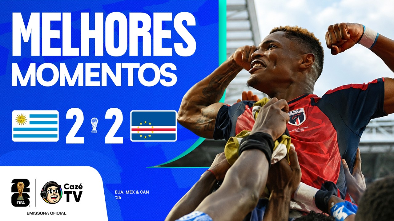 MELHORES MOMENTOS: URUGUAI 2 X 2 CABO VERDE | COPA DO MUNDO FIFA™ 2026 | 2ª RODADA