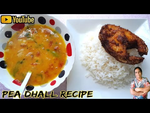 Split pea dhall recipe served with fried salmon and rice. #dalrecipe #dalandrice #friedfish