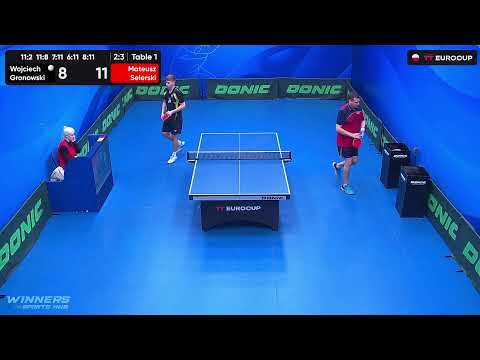 18:50 Wojciech Gronowski 2 : 3  Mateusz Selerski  16.10.2023 | TT Euro.Cup Poland Star