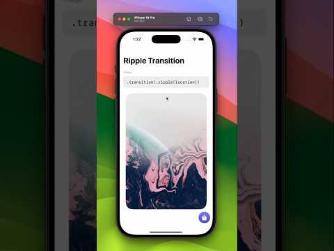 Ripple Transition Effect | SwiftUI | #apple #ui #animation #swiftui #design thumbnail