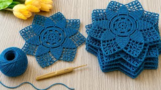 💙A Unique and Incredibly Crochet Motif💙8-Pointed Flower Pattern Tutorial for All Projects