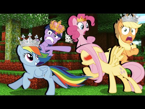 Princess Speedrunner My Little Pony vs Evil Hunter Fluttershy in Minecraft
