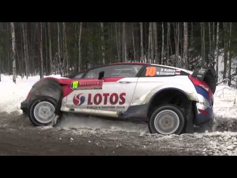 Kubica crash after jump on SS12 - WRC Rally Sweden 2014