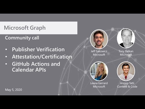 Microsoft Graph community call May 2020