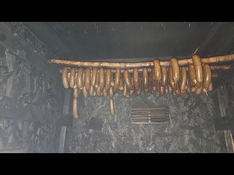 Part 2: The Gator Smoking, 25 lbs of alligator sausage in my smokehouse for the 1st time 