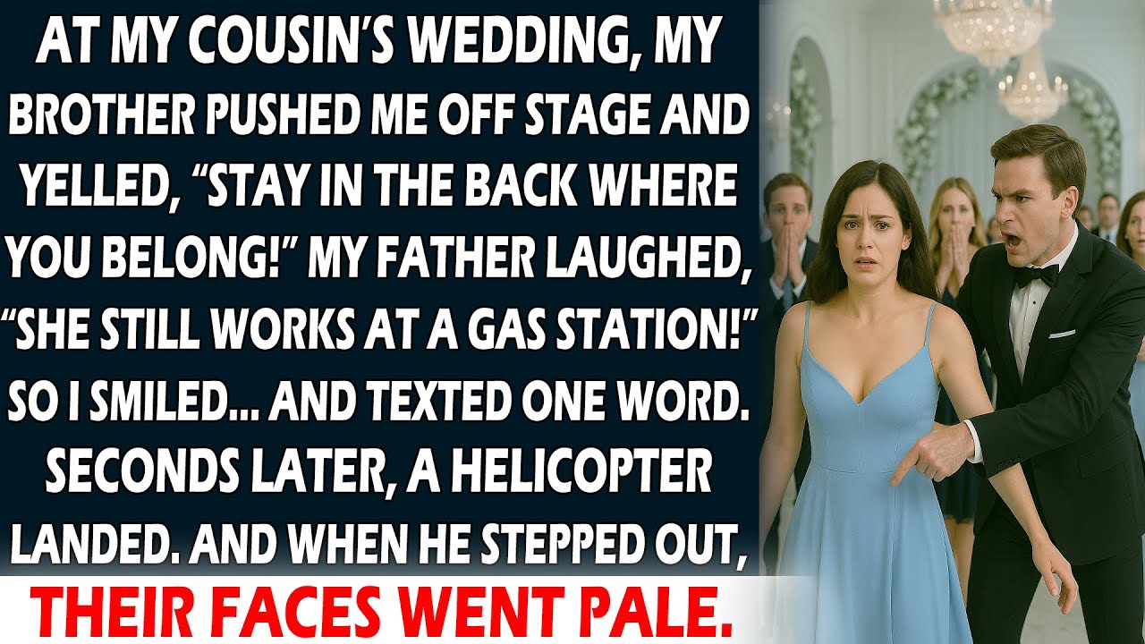 My Brother Mocked Me at My Cousin's Wedding, Seconds Later, A Helicopter Landed and...