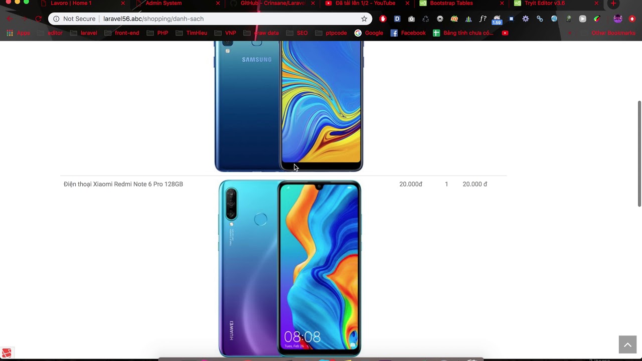 Bài 34 - Danh sách giỏ hàng - Xây dựng website bán hàng Laravel