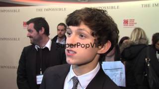 INTERVIEW: Tom Holland on being meeting Maria and Lucas B... video