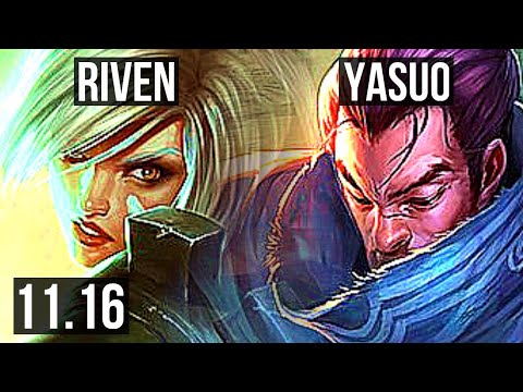 RIVEN vs YASUO (MID) | Rank 2 Riven, 5/1/10, 900+ games | KR Challenger | v11.16