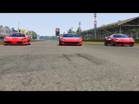 Ferrari F8 Tributo '20 vs Ferrari 458 Italia vs Ferrari 488 GTB at Monza Full Course