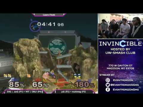 Invincible -  mattmog + yuk vs EHG  Jon$ + WIT  ORLY -  Melee Doubles Losers Finals