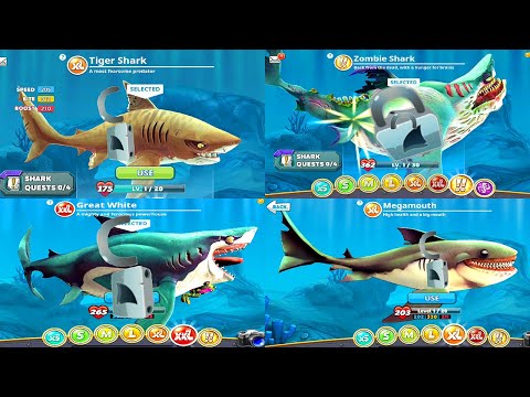 Hungry Shark World - All 39 Sharks Unlocked - Cosmic Alan Gameplay Hack Gems Coins Mod