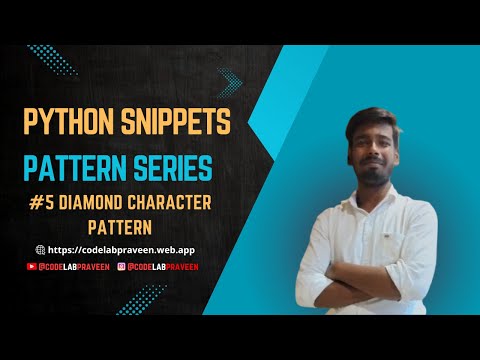 Python Diamond Character Pattern Tutorial Coding Snippets Tech Tips For Beginners 2024