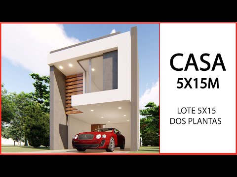CASA 5X15 CON TERRAZA CASA PEQUEÑA tipo LOFT DISEÑO INTERIOIR Y EXTERIOR