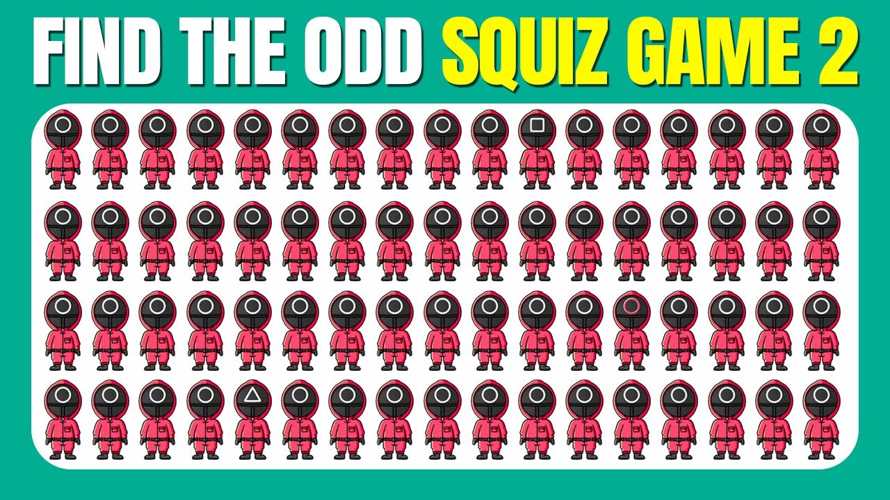 Find the ODD One Out - Squid Game 2 🐙🦑🎮 | 40 Levels | Easy, Medium, Hard | Quizzer Odin