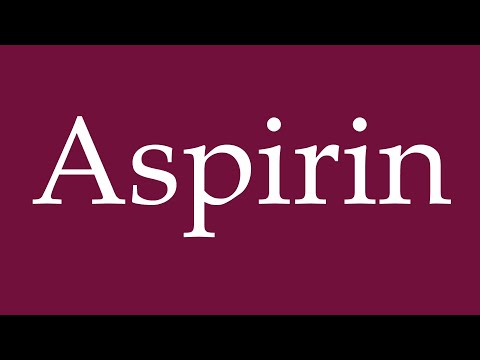 How to Pronounce ''Aspirin'' Correctly in German