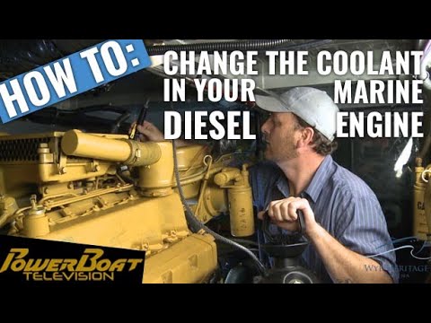 How to change the coolant in a Caterpillar 3208 marine diesel engine | PowerBoat TV MyBoat DIY