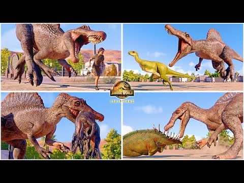 Spinosaurus All Perfect Animations & Interactions 🦖 Jurassic World Evolution 2 - JWE