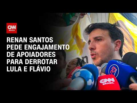 Renan Santos lança campanha e pede engajamento de apoiadores para derrotar Lula e Flávio | AGORA CNN