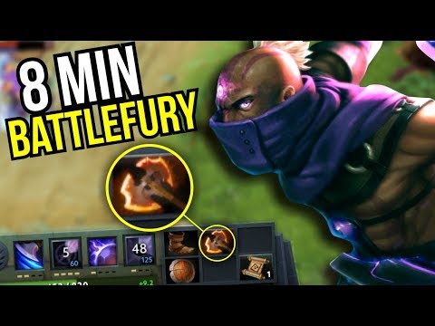 8 MIN BATTLEFURY - Anti Mage Fast Farm by Crytallize 7.09 | Dota 2